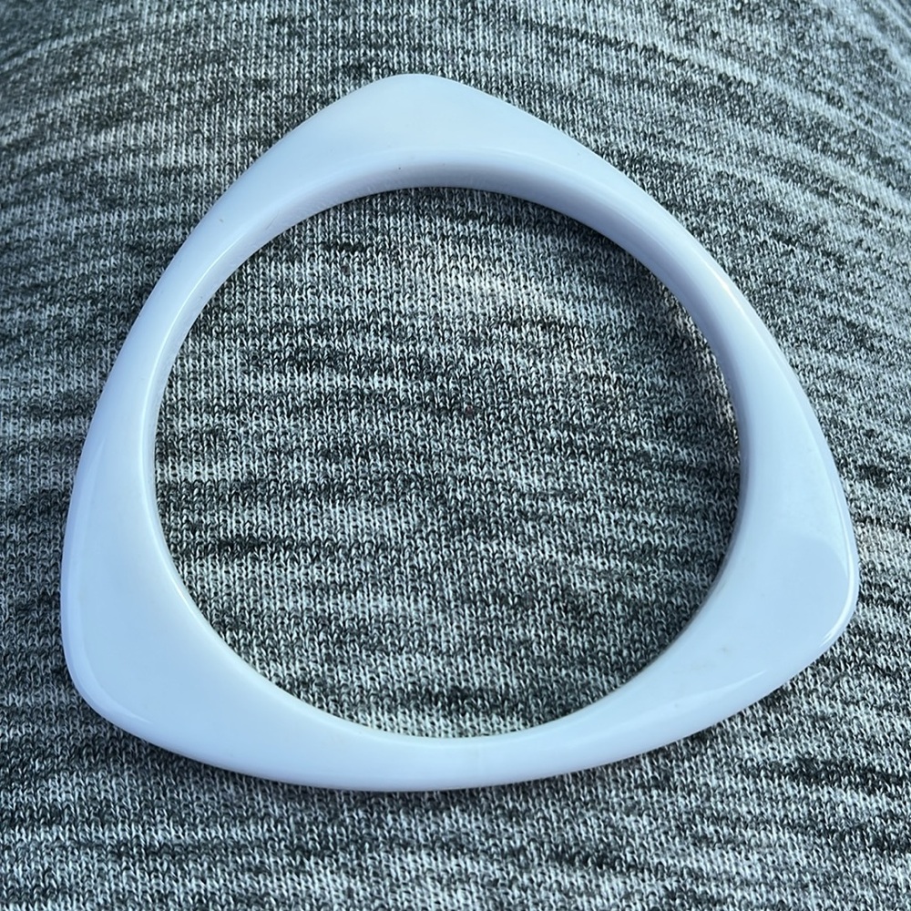 Triangular White Bangle Bracelet - image 4